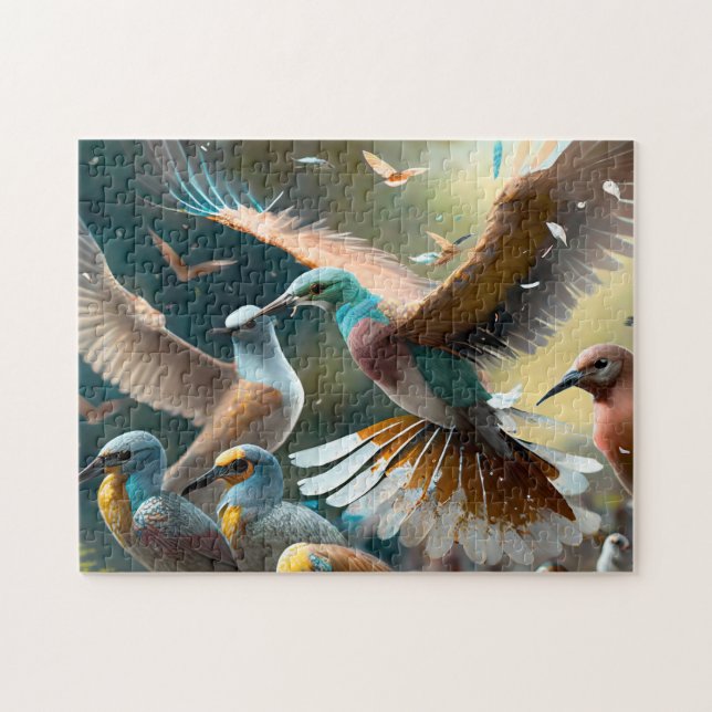 Bird Art 2 Easy Brain Art Puzzles Photo Puzzes in Pussel (Horisontell)