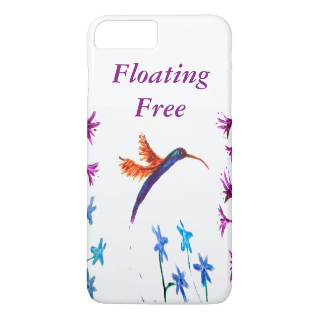 Bird Art Blommigt Hummingbird Case-Mate iPhone Skal (Baksida)
