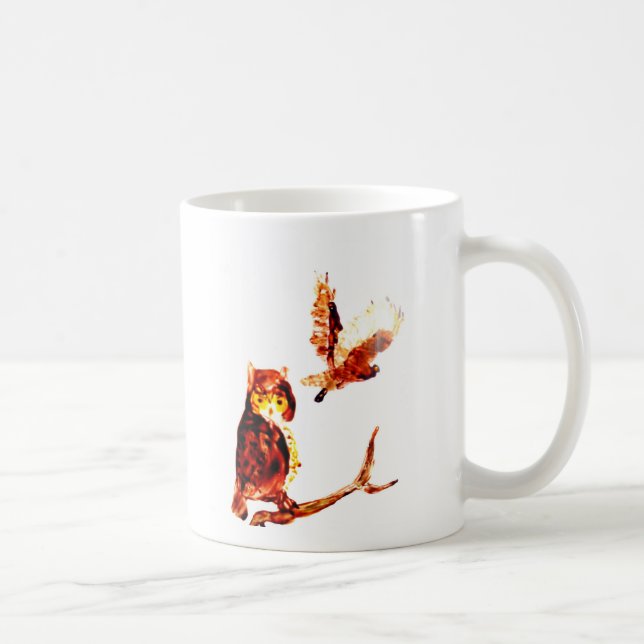 Bird Art Brown Tawny Uggla Kaffemugg (Höger)