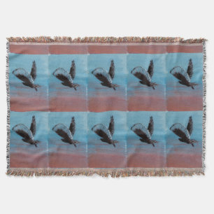 Bird Art Sunrise Uggla Filt