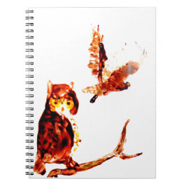 Bird Art Tawny Uggla Anteckningsbok Med Spiral