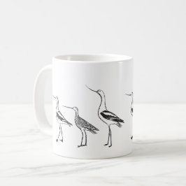 Bird Art Teckning i Black and White Personlig Kaffemugg
