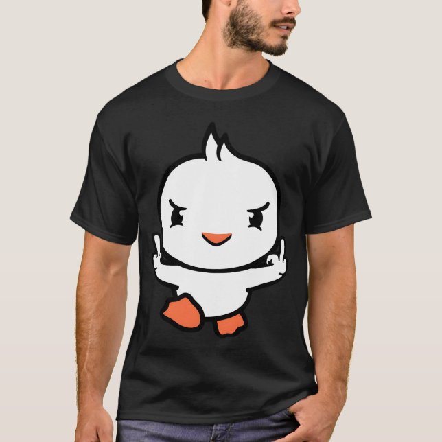 Bird Bad Middle Finger Show Evil Boy Insult Funny  T Shirt (Framsida)