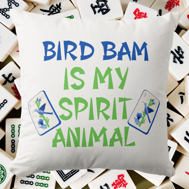 Bird Bam är min själ Animal Mahjong Bird Tiles Kudde (Skapare uppladdad)