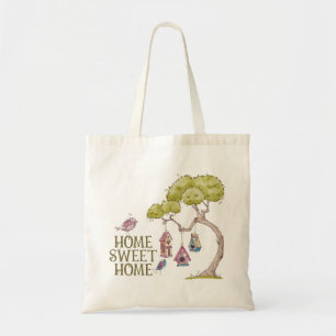Bird Birdhouse Home Tote Bag Tygkasse