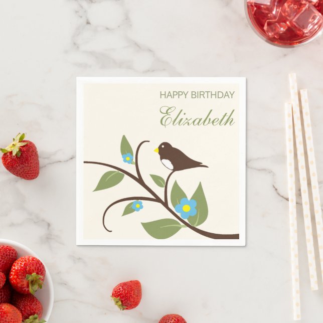 Bird Birthday Pappersservett (Insitu)