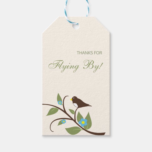 Bird Birthday Presentetikett (Framsidan)