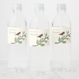 Bird Birthday Vattenflaskor Etikett