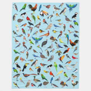 Bird Blanky Assorty Two Fleece Blanket