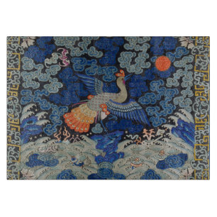 Bird Blue Chinese Embroidery Vintage
