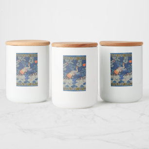 Bird Blue Chinese Embroidery Vintage Mat Etikett