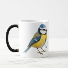Bird Blue Tit Mug, Watercolour Garden Bird Art Magisk Mugg