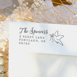 Bird & Bow Family Name & Return Address Stämpel