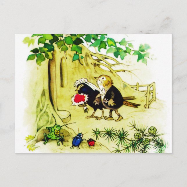 Bird Bröllop Vykort (Framsida)