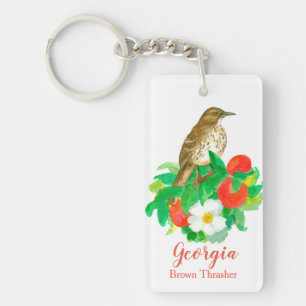 Bird Brown Thrasher Georgia Peacher Nyckelring