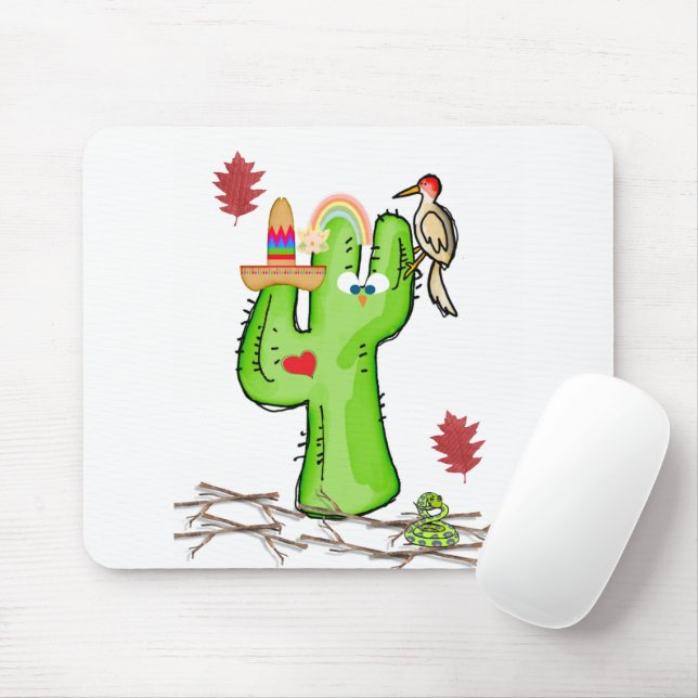 Bird Cactus Mouse Pad! Musmatta (Med mus)