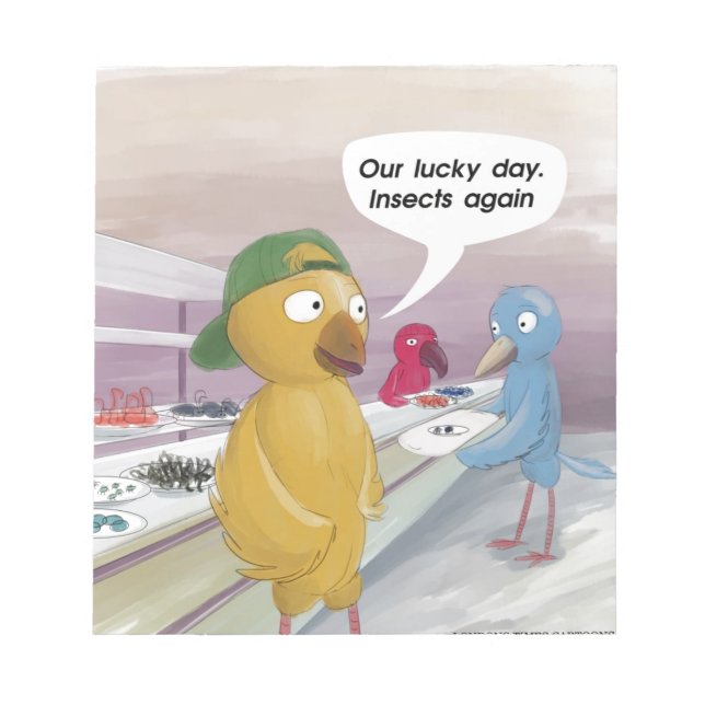Bird Cafeteria Funny Anteckningsblock (Framsida)