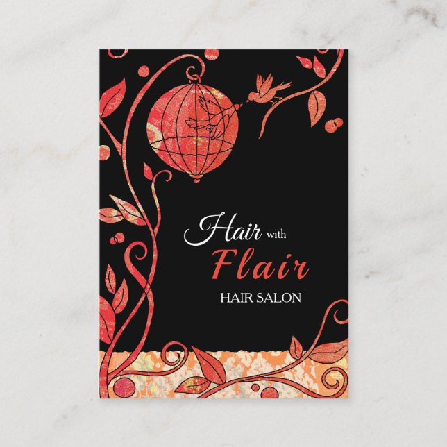 Bird Cage Love birds Hair Salon Visitkort (Framsida)