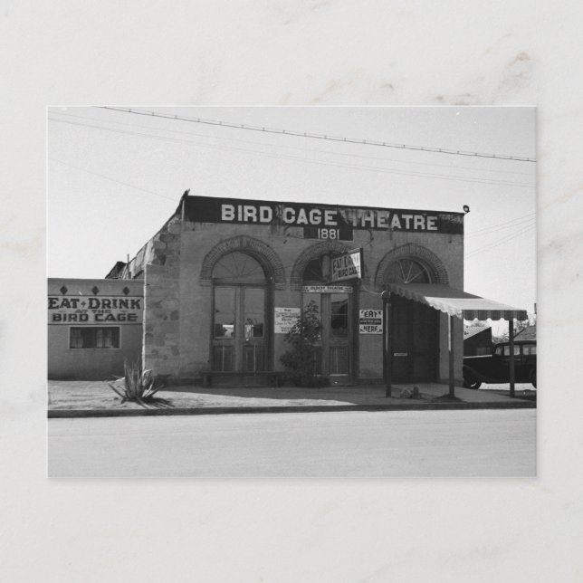Bird Cage Theater, Gravsten, AZ Vykort (Framsida)