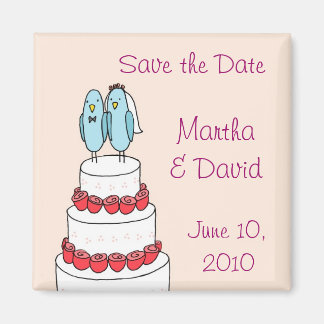 Bird Cake Rosa Magnet