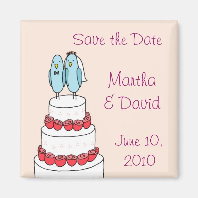 Bird Cake Rosa Magnet (Framsidan)