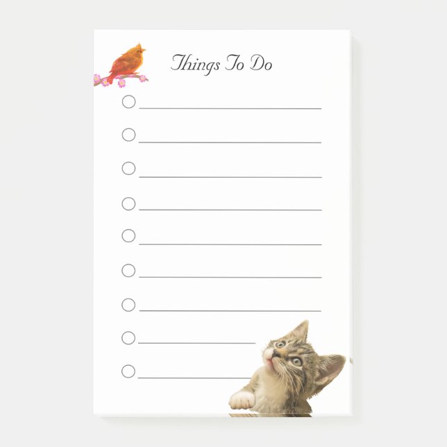 Bird & Cat Sak to Do Notes Post-it Block (Framsida)