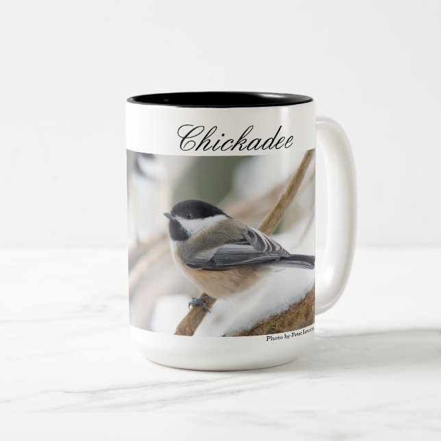 Bird, Chickadee, tvåsidigt, Två-Tonad Mugg (Framsida höger)