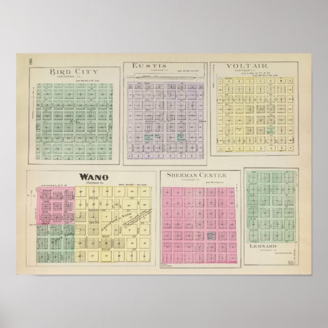 Bird City, Eustis, Voltair, Wano, Kansas Poster (Framsidan)