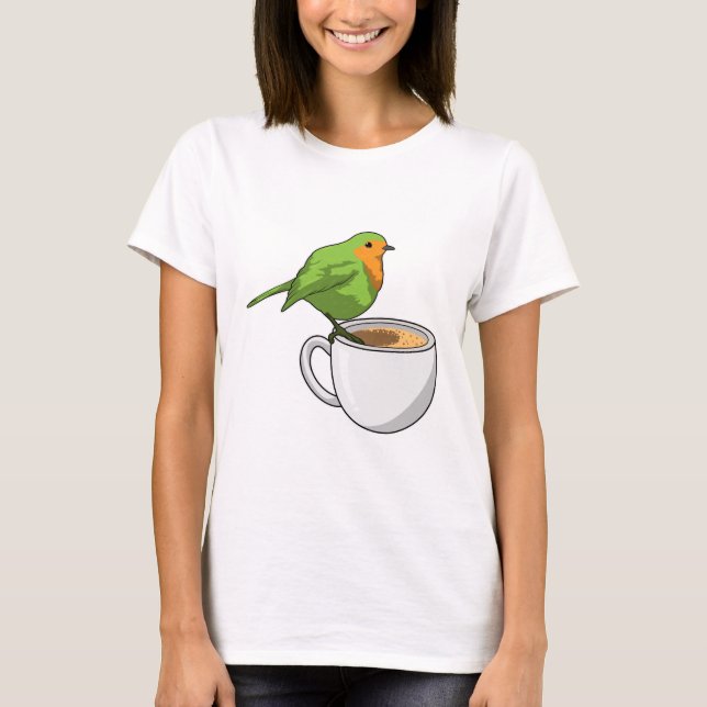 Bird Coffee Kopp T Shirt (Framsida)