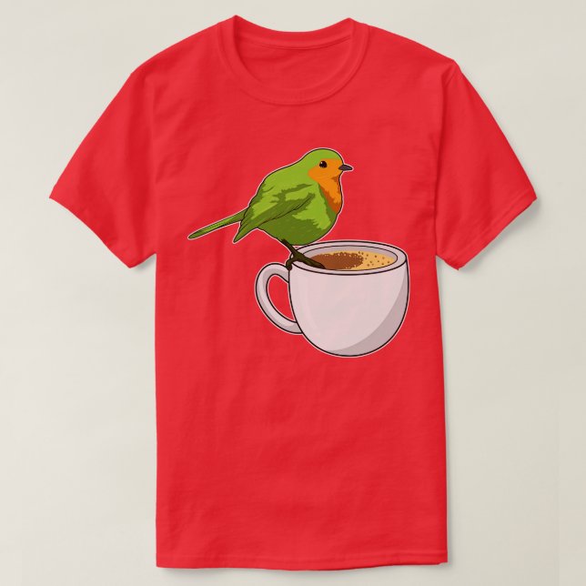 Bird Coffee Kopp T Shirt (Design framsida)