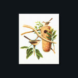 Bird Couple på en bo Perched på Gren Canvastryck<br><div class="desc">Den här dekorativa konsten skriver ut visningar ett fågelpar som sätter upp sitt bo. Bilden ger en känsla av tillsammans och harmoni medan den mjuka pastellens grönt,  beige och brunt färg skapar en behaglig lugnande känsla. Välj den här designen för alla roliga produkter för hemdekaler.</div>