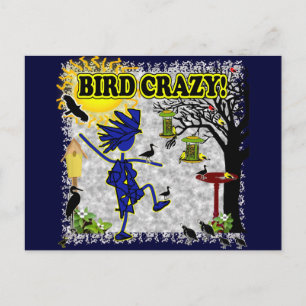 Bird Crazy Clothing Shirt & More Vykort