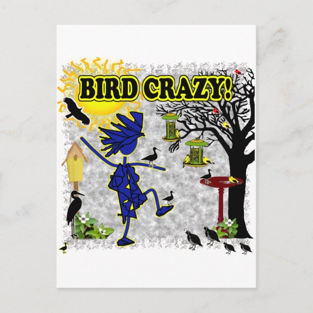 Bird Crazy Clothing Shirt & More Vykort (Framsida)