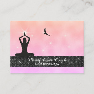 *~* Bird Eagle Pastel Yoga Glitter Meditation  Visitkort