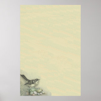 Bird & Eggs Bkgrd Poster