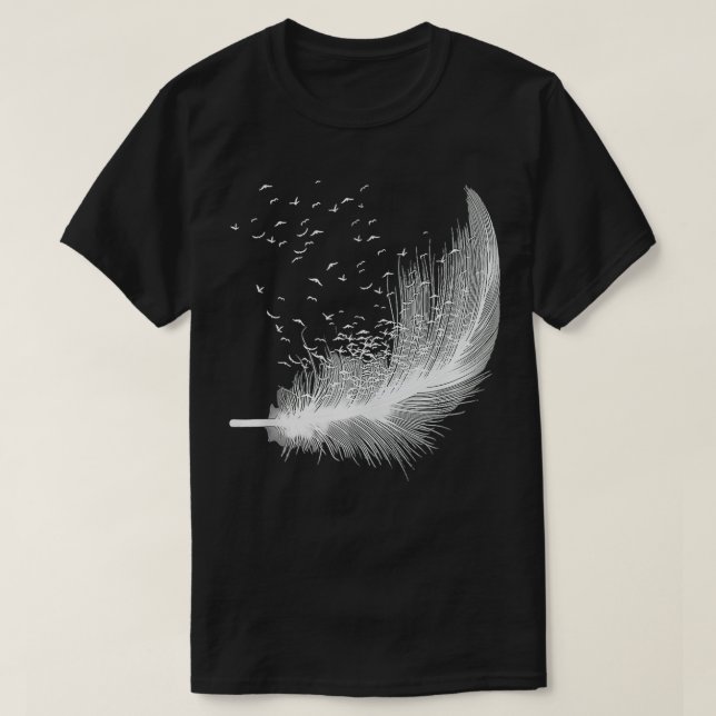 Bird Feather Silhouette Image Fågelskådare Birdwat T Shirt (Design framsida)