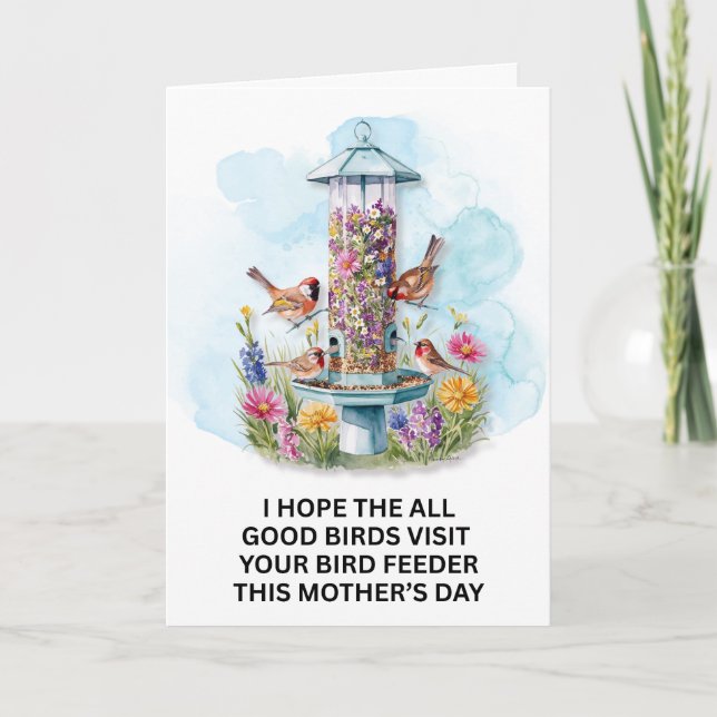 Bird Feeder Mors dag Card Helgkort (Framsida)
