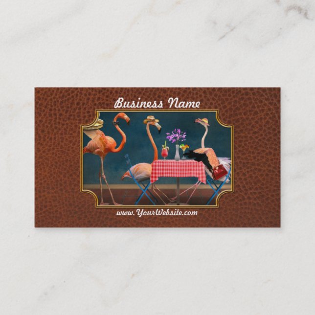 Bird - Flamingo - Wading tables Visitkort (Framsida)