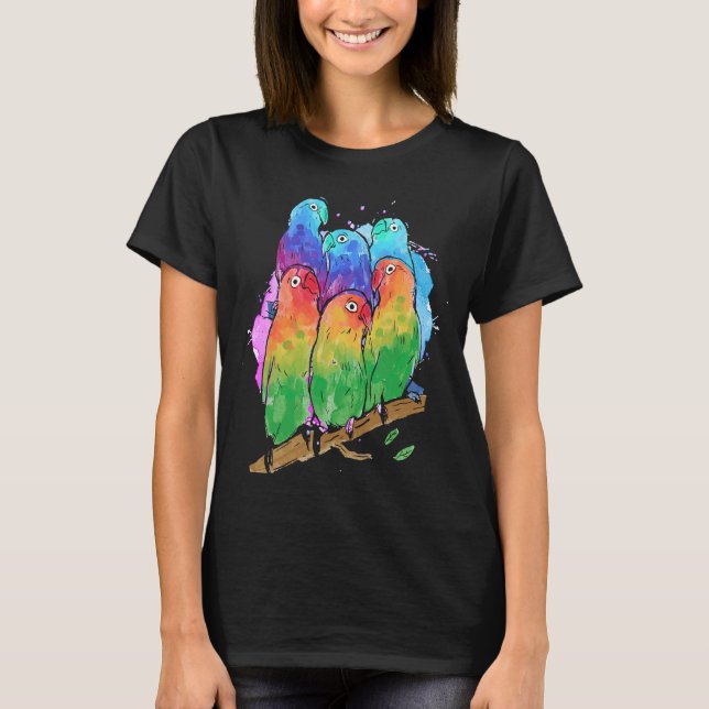 Bird Flock Birding for Parrot T Shirt (Framsida)