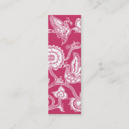 Bird & Flower Batik Mönster Motif Mini Visitkort