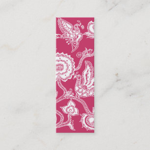 Bird & Flower Batik Mönster Motif Mini Visitkort