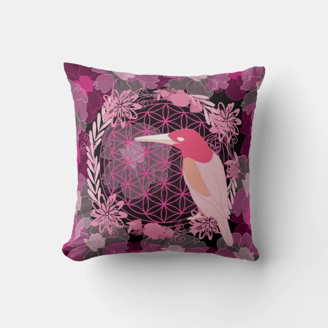 Bird flower of life kudde (Framsida)