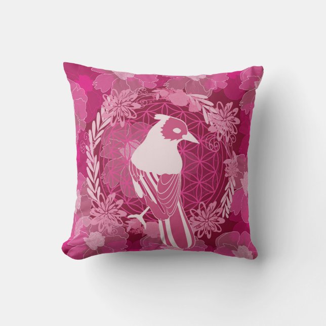 Bird flower of life kudde (Framsida)