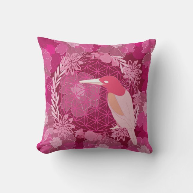 Bird flower of life kudde (Framsida)