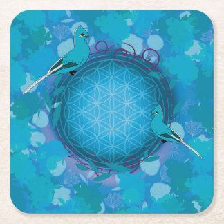 bird flower of life underlägg papper kvadrat