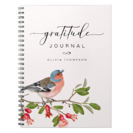 Bird Foliage Gratitude Journal Personlig Rosa  Anteckningsbok
