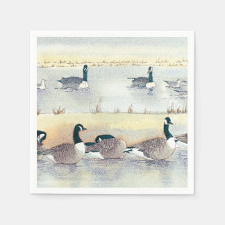 Bird Geese Watercolor Land Rustic Papper Napkins Pappersservett