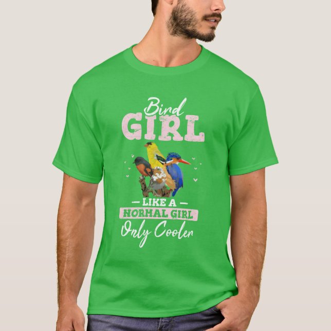 Bird Girl Cute Bird Älskare Funny Bird Watching Bi T Shirt (Framsida)