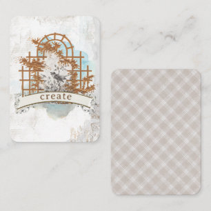 Bird Guld Trellis Vintage Craft-skräppokort Journa Anteckningskort