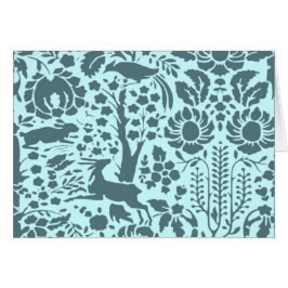 Bird, Hjort, träd folk mönster Hälsningskort